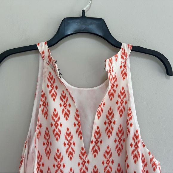 Joie Diega 100% Silk Self Tie Halter Neckline Mini Dress, Orange White, M - Picture 6 of 9